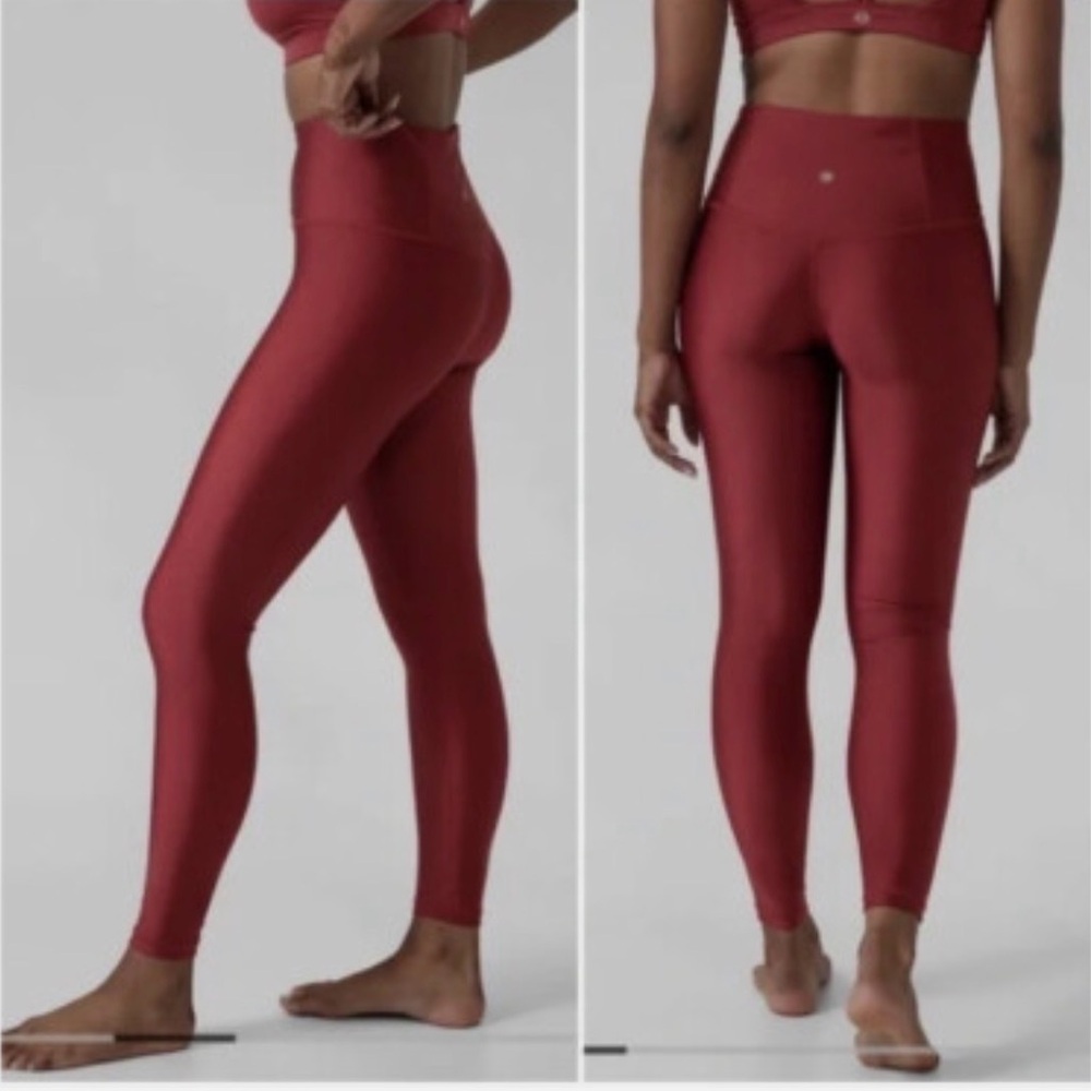 Athleta High-Rise Leggings in Berry Red